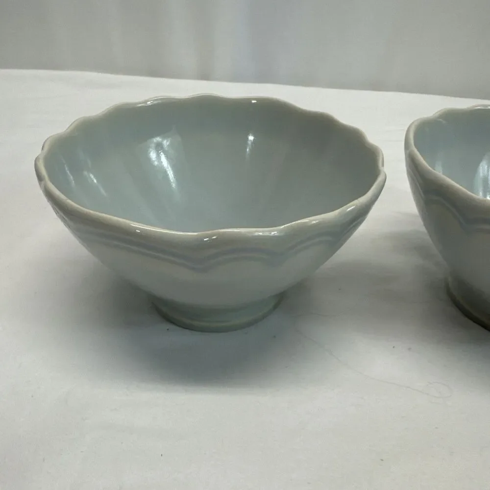 Matceramica Catarina de Braganca Blue Footed Soup Cereal Bowl Set Of 2